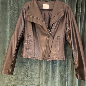 faux leather jacket - asymmetrical